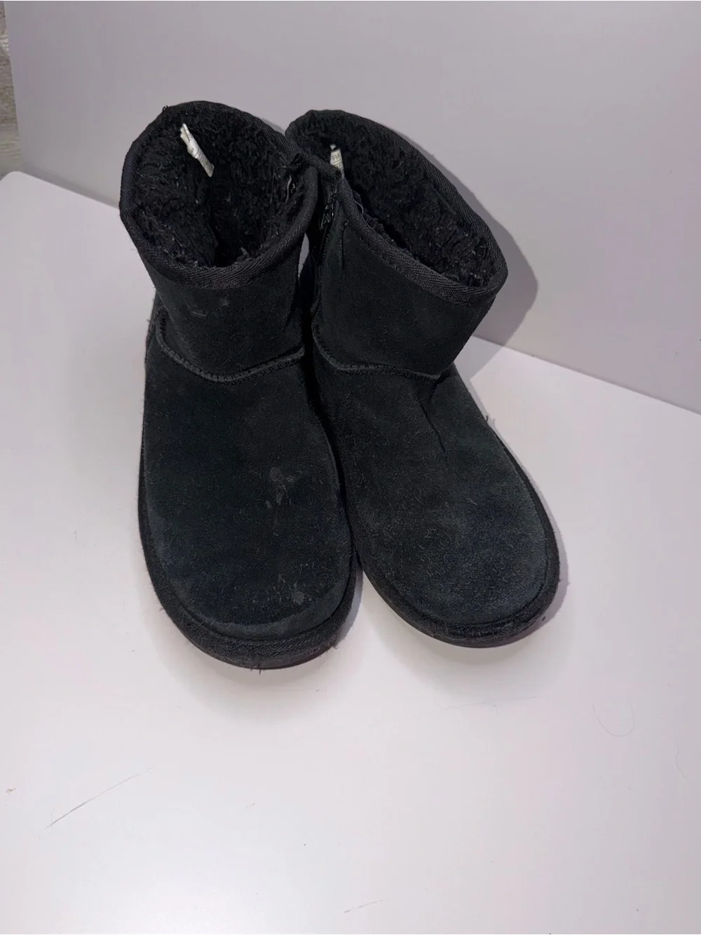 Kids Koolaburra by UGG Koola Mini boots black suede upper plush lining Girls 4